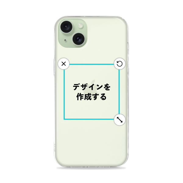 オリジナルiPhone15Plusソフトスマホケース透明