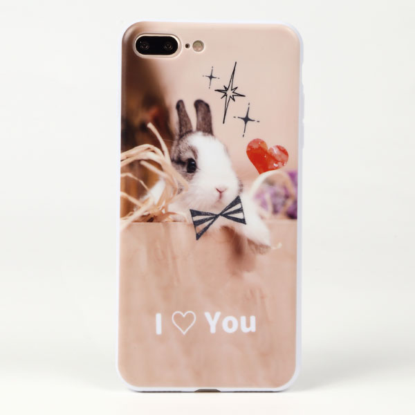 オリジナルiPhone8Plusソフトスマホケース白