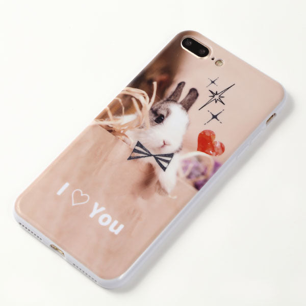 オリジナルiPhone8Plusソフトスマホケース白