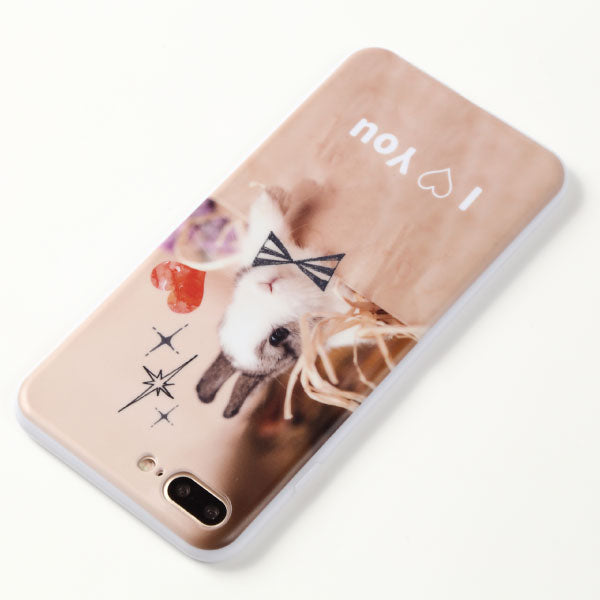 オリジナルiPhone7Plusソフトスマホケース白