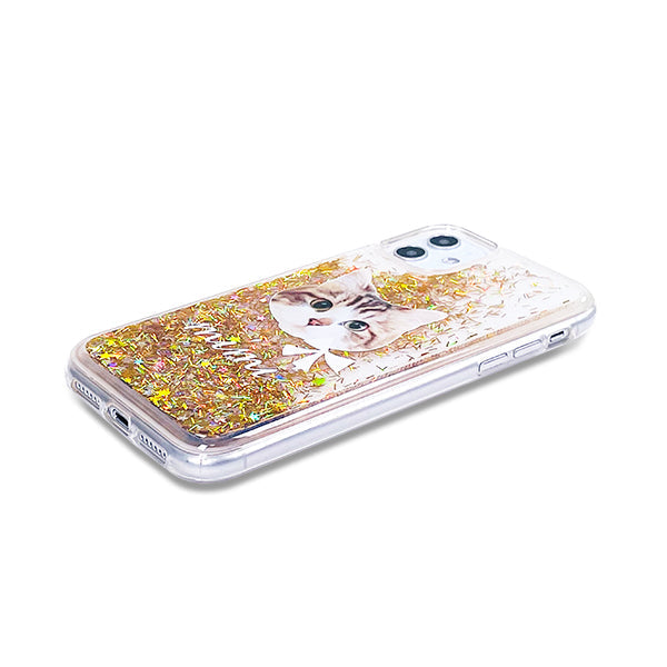 オリジナルiPhone13Proグリッタースマホケースゴールド
