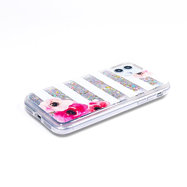 オリジナルiPhone13Proグリッタースマホケースシルバー