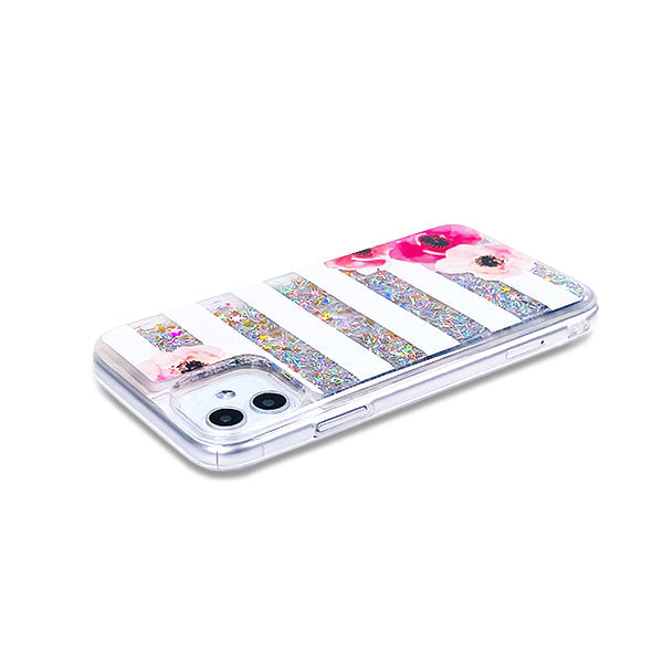 オリジナルiPhone13Proグリッタースマホケースシルバー